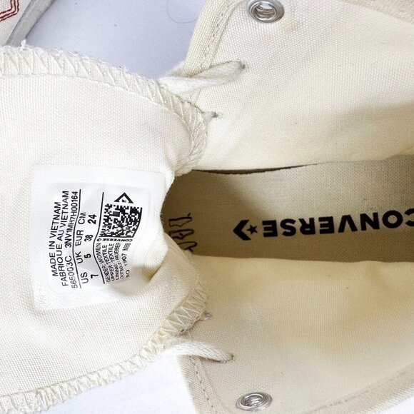 WESTERN STYLE CONVERSE SHOE WHITE AND RED COMBO SIZE 7 WOMENS - Picture 4 of 8